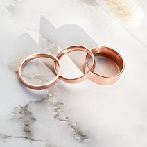 코코로맨틱 남성 여성 로즈골드 써지컬스틸 우정 반지
