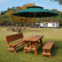 테이블쉼터 분리형 등평세트 4인 방부목 야외테이블 야외용DIY(파라솔별매), 투명색