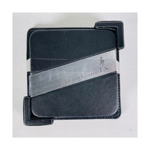 조니 워커 Scotch 위스키 코스터s Set of 4 Faux 블랙 Leather With Holder