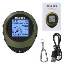 등산용 gps 고도계 나침반 다기능 야외 여행 하이킹 산악 휴대용 gps 수신기 추적기, 청록색