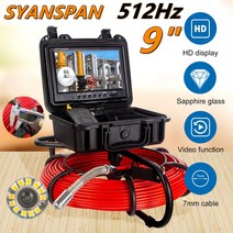 산업용 하수구 내시경 DVR/WiFi SYANSPAN 이미지 셀프 레벨링 512Hz 송신기 Sonde 파이프 라인 위치 23mm 배수관 검사 카메라, 03 30m_04 9in DVR