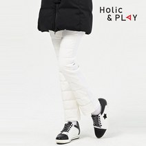 홀릭앤플레이 여성 퀄팅 부츠컷 패딩바지 HB4WPT004WH