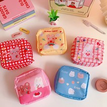 미니 파우치 컬러 사각파우치 동물 캐릭터파우치 5color 데일리 휴대용 생리대 보관 유쁘다