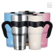 [빙고]대용량텀블러 수분보충 (텀블러900ml+안전손잡이+방수뚜껑) 보온보냉 헬스, 블랙