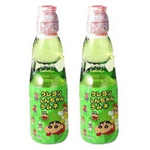 일본 라무네 짱구 신짱 사이다 멜론맛 200ml 4병 구슬사이다, 일본 라무네 신짱 사이다 멜론맛 200ml 4병