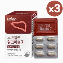 식약처 인증 밀크씨슬 추출물 비타민 미네랄 실리마린 여성 남성 직장인 간 건강 영양제, 3개, 30정