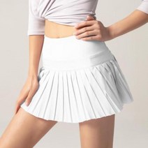 테니스연습기 테니스볼머신 테니스용품 여성 스포츠 테니스 스커트 골프 피트니스 반바지 하이 웨이스트 운동 달리, White+S