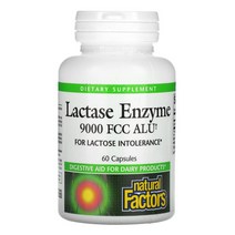 Natural Factors 락타아제 효소 9000FCC ALU 60캡슐 효소