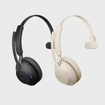 자브라 Jabra Evolve2 65 Mono 무선 헤드셋 / MS Teams Zoom Skype, 블랙+USB-C+UC(충전스탠드포함)