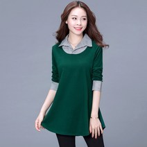 SAMARA 여성 롱 티셔츠 긴팔 루즈핏