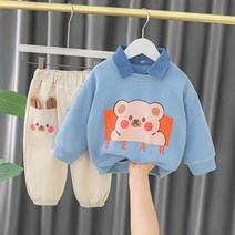 몽실이 데님카라베어 상하복 긴팔 봄 가을 상하세트 외출복 등원복
