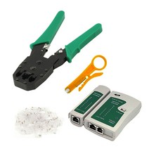 Elisona-네트워크 로션퍼 케이블 테스터 와이어 스트리퍼 RJ45 rj 45 모듈러 플매트 카펫 매트 러그 네트워크 Lan 커넥터 로션핑 도구 로션프 키트 4 개입
