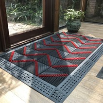 솔매트 조립식 맞춤 퍼즐 매트 상가 매장 회사 관공서 학교 출입구 발매트 자리 발판 45x75cm, B형 레드 스트라이프