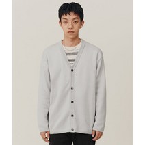 커스텀어클락 프리미엄 미니멀 니트 가디건 라이트그레이