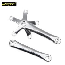 Litepro접이식 자전거 크랭크 BMX 사각 구멍 넓고 좁은 톱니 485052545658T 싱글 디스크 스퀘어 홀 스프로킷, Silver Crank+52T