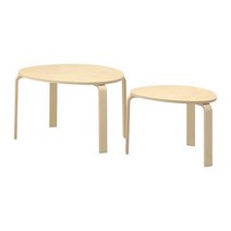 IKEA 이케아 SVALSTA 스발스타 네스팅테이블2종 3컬러, 자작나무 무늬목 302.806.93
