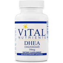 DHEA 10mg 호르몬 레벨 균형 에너지 레벨 신진대사 지원 남녀의 건강한 에스트로겐과 테스토스테론 수치를 지원, 60 정
