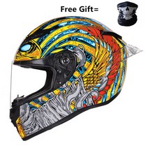 무지개 바이저 헬멧과 함께 전체 얼굴 오토바이 모토 크로스 경주 Casco 드 Capacete Dot 승 Kask 매트 블, 03 700e-clear-Pharaoh_01 S