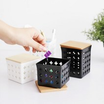 탕비실 티백 커피 보관 미니 수납 바구니 키친트레이 정리용품, 미디움 블랙