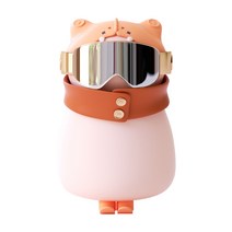 해브위 충전식 손난로 보조배터리 겸용 양면발열 휴대용 귀여운 스키인형 6000mAh, 브라운 핑크
