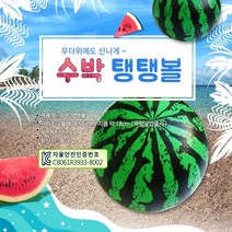 탱탱볼 손펌프 물놀이공 피서 용품 휴가 튜브 워터파크 비치볼, 수박탱탱볼