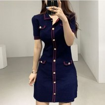 스티치 포켓 미니 원피스
