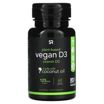 스포츠리서치 식물성 비타민D3 5000IU 125mcg Vegan VitaminD3 60 베지소프트젤