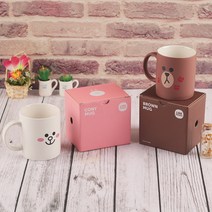 라인프렌즈 투페이스 머그컵판촉물선물커플 컵, 코니