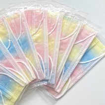 개별포장 ELF 성인 그라데이션 레인보우 제니 캐릭터 패션 마스크 멜트블로운 필터 3중필터, 50매