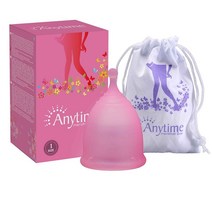 Anytime 생리컵 월경컵 벨브형 추천 티읕컵 메루나컵 루나컵 실리콘 생리 컵 여성 위생, 핑크, L