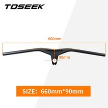 퀼스템 싯클램프 전기자전거개조 자전거크랭크커버 TOSEEK Mtb 핸들 바 및 줄기 28.6mm-17Degree 탄소 통합 산악 자전거 660 ~ 800*70/80/90/100m, 03 Black 660-90mm, 03 Black 660-90mm