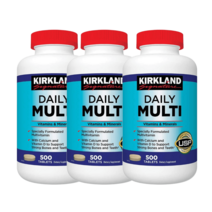 커클랜드 시그니처 데일리 멀티 비타민 미네랄 베타카로틴 엽산 리코펜 500정X3, 500카운트(1팩)X3