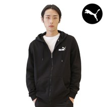 푸마 스몰로고 ESS 남자 여성 기모 후드집업 자켓 후디 블랙 586702-01, S_90