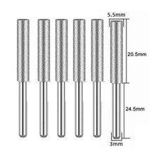 129413 골드 다이아몬드 코팅 원통형 버 4 48 5 전기 톱 샤프너 스톤 파일 체인 샤프닝 조각 연삭 도구 6 개, B