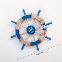 대형 나무 선박 보트 해상 방향타 앵커 벽 45CM 스티어링 휠 행잉 빈티지 세일링 비치 테마 홈 해변, 2.B - 45CM