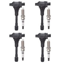 OYEAUTO 점화 코일 이리듐 스파크 플러그 4개 세트 UF549 닛산 인피니티 알티마 센트라 버사 로그 큐브 QX60 NV200과 호환