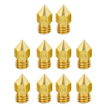 3D 업그레이드 가능한 압출기 황동 휴대용 노즐 용 10 PC 프린트 헤드, 3x0.4mm, 골드