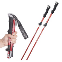 TANERDD 초경량 등산스틱 5단 접이식 다양한 컬러 2P, 블랙