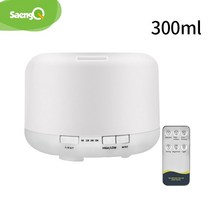 SaengQ-전기 초음파 가습기 아로마 디퓨저 300ML 500ML 1000ML LED 쿨 미스트 메이커 에센셜 오일 디퓨저, White 300ml Eu