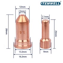 플라즈마 절삭 커터 토치 PTM-100 접촉 1.1mm 깍지 전극, 01 20개_03 1.4 mm