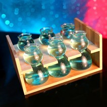아구아밤 잔 칵테일 글라스 6개 캐리어 세트 호리병잔 아구와밤 예거밤, 6개잔홀더세트