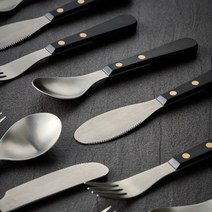 실버 커트러리 세트 디저트 포크 나이프 스푼 젓가락 카페 10종류, 티스푼