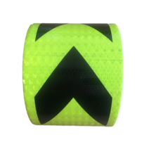 안전표지10 cm * 1 m 자기 접착 pvc 반사 안전 테이프 도로 교통 건설 현장 기호, 04 Yellow Black Arrow
