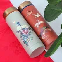 호랑이잠 외국인 선물 고급 나전칠기 자개 텀블러 전통 기념품 바이어, 일반남색, 그레이