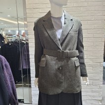 EnC 여성용 헤링본 벨티드 울자켓 ENJK04TA2O