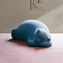 싱글소파 북유럽 잠자는 곰 게으른 소파 동물 좌석 창의적인 북극곰 어린이 의자 연예인 거짓말 등받이 베개 거실, [01] Blue knit surface