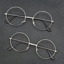 실버원형 얇은 안경테 데일리베이직 은색 동그란철제금속