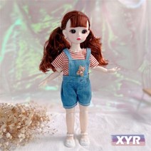 30cm 2D 애니메이션 인형 1/6 Bjd 만화 얼굴 옷 2 차 요소 인형 여아용 두 번째 공주 파란 눈, dolls and clothes, XYR