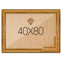 보석십자수 패브릭형 액자 40x80 프리미엄 클래식골드 (아크릴 보호필름-스티커판 포함), 단품