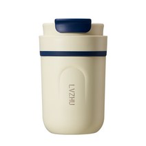 원터치 316 스테인리스 진공 휴대용 빨대 텀블러, 네이비블루 350ml, 세라믹 내담 업그레이드